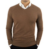 Foesce High Quality New Fashion Brand Woolen Knit Pullover V Neck Sweater Black for Men Autum Winter Casual Jumper Men Clothes 2Xl