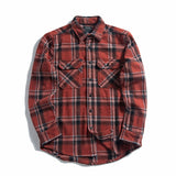 Foesce High Quality Extra Heavyweight Multi Colors Thick 100% cotton Long Sleeve Brushed Plaid  Flannel Shirts for Men