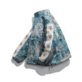 Winter Casual Parkas Coat Men Embriodery Hip Hop Jacket Warm Thick Flower Parkas Men Japanese Loose Fashion Couple Outwear Youth