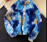 Tie Dye Corduroy Jacket Men Clothing Korean Style Winter Coat Men Winter Jacket Streetwear 5XL Autumn New Arrivals