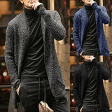 Winter Cardigan Men O Neck Sweater Thick Warm Long Sleeve Sweater Mohair Clothes British Style Casual Jacket
