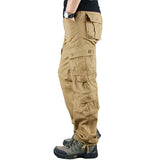 Spring Autumn Mens Cargo Pants Multi Pocket Khaki Trousers Casual Military Cotton Pants Men Plus Size Pantalon Cargo Homme