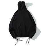 Foesce Graphic Print Zipper Ribbon Hooded Hoodie Men Casual Black Cool Oversize Coat Fashion Sweatshirt Streetwear Autumn