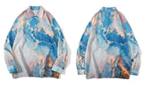 Tie Dye Painting Print Beach Hawaiian Shirts Long Sleeve Button Shirt Hip Hop Harajuku Casual Holiday Party Blouse Tops