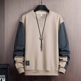 Foesce Solid Color Black White Patchwork Sweatshirt Men'S Hoodies Spring Autumn Hoody Casual Streetwear Clothes