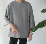 Hip Hop Shinee Clothes Plain Rock Oversized T Shirt Men Japanese Streetwear Swag Punk Bat Sleeve Men T-shirt
