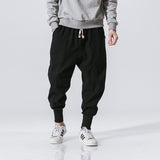 Foesce Korean Fashion Men Casual Harem Pants Japanese Streetwear Cotton Linen Trousers Chinese Kung Fu Tai Chi Uniform Sport Sweatpants