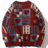 Vintage Sweater Mens Hip Hop Streetwear Harajuku Retro Japanese Style Love Knitted Sweater  Couples Autumn Cotton Pullover