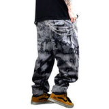 Foesce New Fashion Camouflage Jeans Men Casual Denim Pants Straight Loose Baggy Trousers Streetwear Men Clothing Plus Size Jeans