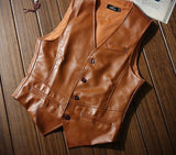 Autumn Men's Vests Coats Fashion PU Leather Sleeveless Jackets Casual Outwear Biker Leather Waistcoats Mens Clothing