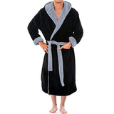 Men's Robe Winter Warm Casual Woman Mens Bathrobe Flannel Robe V Neck Long Sleeve Sleepwear Kimono Warm Male Bath Robes Coat