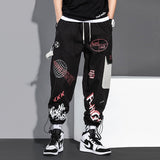 Foesce New Hip-Hop Jogger Men's Black Harem Overalls Multi-Pocket Ribbon Men's Sports Pants Streetwear Casual Men's Casual Pants
