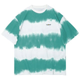 Harajuku Tie Dye Striped Graphic T Shirts Men Short Sleeve Cotton Oversize Loose Tees Tops Summer Hip Hop Streetwear