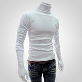 Autumn Winter Men's Sweater Mens Turtleneck Solid Color Pullovers Men Clothing Slim Fit Male Knitted Sweaters pull homme