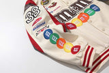 Mens Racing Jacket Letter Embroidery Loose Racer Jacket Winter Streetwear Fashion Casual Varsity Jacket Unisex Baseball Jacket