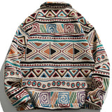 Folk-custom Retro Patchwork Jacket Men Baggy Turn-down Collar Coat Unisex Loose Casual Harajuku Outwear Male Streetwear