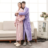 Plus Size Flannel Couple Robe Sleepwear New Autumn Winter Long Kimono Bathrobe Gown Nightwear Casual Coral Fleece Home Clothes