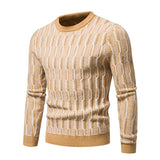 High Quality New Men's Knitted Sweater Casual Slim Round Neck Pullover Winter Youth Casual   Knit Sweater