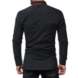 Spring Fall Men Clothes Casual Shirts Contrast Color Long Sleeve Buttoned Lapel Cardigans For Mens Fashion Shirt Streetwear