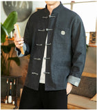 Japanese Embroidered Jacket Hanfu Top Harajuku Casual Denim Jacket Kirin Embroidery Large Size Casual Denim Jacket