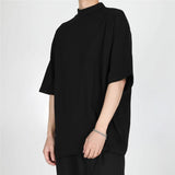 Foesce High Quality Luxury Solid Color T-shirt Niche Crew Neck Japanese Short Sleeve T-shirt Men Summer Loose Casual Bottoming Shirt