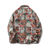 Men Cartoon Jacquard Streetwear Fashion Hip Hop Loose Casual Vintage Jacket Coat Man Women Spring Autumn Jacket Overcoat