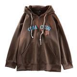 Print Zip Up Hoodie Sweatshirt For Men'S Flannel Fleece Style Hip Hop High Street Casual Cardigan Long-Sleeved