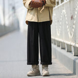 Cotton Casual Pants Men Fashion Oversized Wide Leg Pants Men Japanese Streetwear Hip Hop Loose Straight Pants Mens Trousers