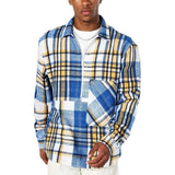Casual Long Sleeve Turn-down Collar Shirts Men Autumn Fashion Plaid Printing Tops Cardigan For Mens Spring Trend Button-up Shirt