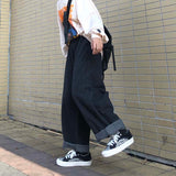 Wide Leg Jeans Men Autumn American High Street Loose Mopping Baggy Fashion Hip Hop Trousers All-match Harajuku Minimalist Daily