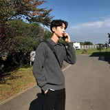 Foesce Autumn Winter Men's Sweater Knitted POLO Knitted Solid Color Knitted Pullover Social Streetwear Casual Men Clothing Knitwear