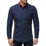 Spring Fall Men Clothes Casual Shirts Contrast Color Long Sleeve Buttoned Lapel Cardigans For Mens Fashion Shirt Streetwear
