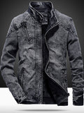 Foesce Autumn And Winter New Tide Solid Jackets Men Korean Fashion Cotton Slim Fit Denim Jacket Clothing Youth Coat