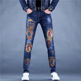 Spring and autumn new men's denim suit men's tide brand slim trend pants casual jacket men's jacket top