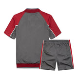 Suit Summer Track Men Fashion Leisure brand Men's Set Tracksuit Sportswear Male Sweatsuit Short Sleeves T shirt 2 piece set 4XL