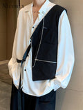 Foesce Premium High Street Shirts Men's Designer Niche Cool Shirts Spring Autumn Patchwork Vest Top Trend Unisex Streetwear
