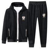 High end men's double-sided gold velvet J jacket suit warm and casual sportswear in autumn and winter