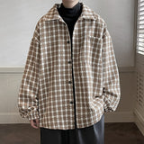 Spring Autumn Casual Premium Heavy Shirts Men Solid Loose Long Sleeve Shirts Male Hip Hop Thick Korean Man Woolen Coat  New