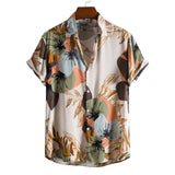 Men's Shirt Summer Men Short Sleeve Beach Hawaiian Shirts Harajuku Vintage Print Shirt Blouses Clothing Camisa Masculina