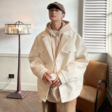 Winter Thicken Woolen Coat Men Warm Fashion Casual Thick Woolen Jacket Men Korean Loose Short Woolen Coat Mens Overcoat M-3XL