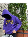 Y2K American retro letter print zipper cardigan sweater men and women high street Harajuku street ins loose casual hooded jacket