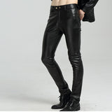 Men's Faux Leather Trousers For Male Men's Clothing New Leather Trousers For Men Black Casual Businesswear Pants