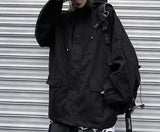 Foesce Hip Hop Hooded Jacket Coat Men Women Techwear Jacket Coat Harajuku Loose Oversize Windbreaker Coat Casual Outwear