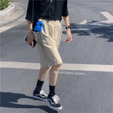 Foesce Shorts Men Casual Designer Gentle Streetwaer Teens Student Retro Japanese Stylish Trousers Summer Preppy Cool Hip Hop Pure Color