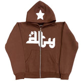 Y2K Full Zip Up Hoodie Men Autumn Winter Gothic Rhinestones Spider Web Sweatshirt Hip Hop Grunge Skeleton Oversized Jacket Coat