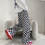 Harajuku Streetwear Plaid Men's Hip Hop Pants Couple Clothing Streetwear Brand Male Casual Large Size Trousers