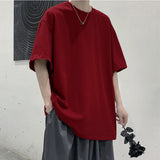 Foesce 100% Cotton Five Half Sleeve Men's Women Summer T-shirt Loose Short-sleeved Casual Basic Shirt O Neck Solid Color Oversize
