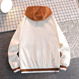 Stitching Hooded Baseball Uniform Men's Jacket Quality Hip-hop Retro Student Fashion Embroidery Loose Casual Couple Jacket