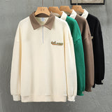 Zipper High Street Men Sweatshirt Stand-Up Collar Woman Hoodie Trendy Lovers Oversize Casual Sports  Long Sleeved Lapel Hoodie