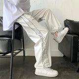 Foesce Pants Men Couple Unisex Hip Hop Summer Ins Thin Joggers All-Match Korean Style High Street Casual Side Stripe Mujer Pantalones